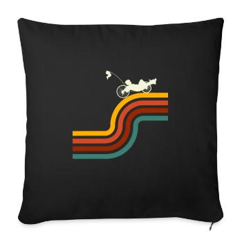 Vélo couché et vélomobile - Housse de coussin décorative 45 x 45 cm - noir - Devant