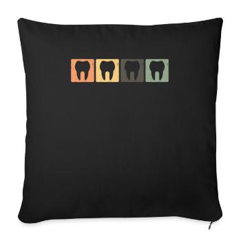 Rétro Dentiste Miclhzahn Dentisterie Cadeau - Housse de coussin décorative 45 x 45 cm - noir - Devant