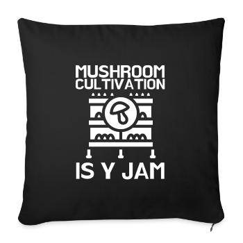 Mushroom Cultivation Farmer - Sofa pillowcase 17,3'' x 17,3'' (45 x 45 cm) - black - Front