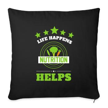 Nutritionniste holistique Mois national de la nutrition - Housse de coussin décorative 45 x 45 cm - noir - Devant