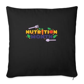 Nutritionniste holistique Mois national de la nutrition - Housse de coussin décorative 45 x 45 cm - noir - Devant