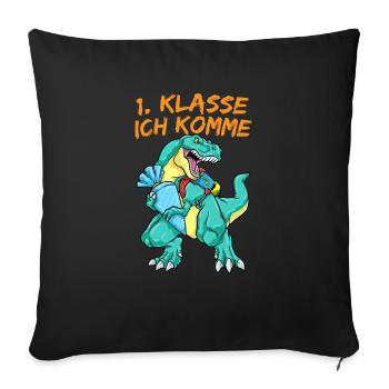 Lustige Geschenke Erste Klasse Einschulung - Sofakissenbezug 45 x 45 cm - Schwarz - Vorne