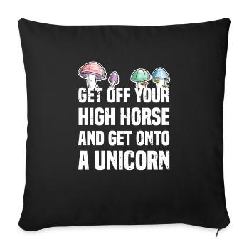 Weed Lover Magic Mushroom Pothead Gift - Sofa pillowcase 17,3'' x 17,3'' (45 x 45 cm) - black - Front