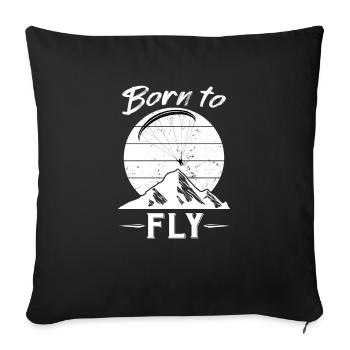 Parapente Pilote Parapente - Housse de coussin décorative 45 x 45 cm - noir - Devant