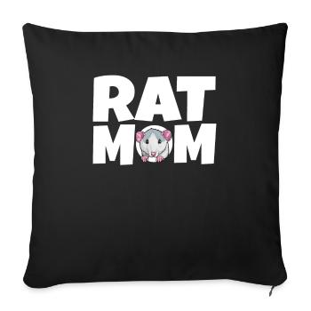 Haustier Ratte Hausmaus Ratten Geschenk - Sofakissenbezug 45 x 45 cm - Schwarz - Vorne