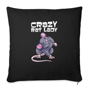 Haustier Ratte Hausmaus Ratten Geschenk - Sofakissenbezug 45 x 45 cm - Schwarz - Vorne