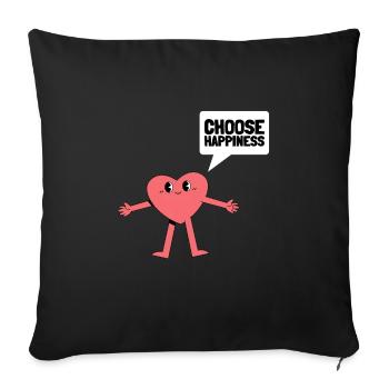 International Day Of Happiness - Sofa pillowcase 17,3'' x 17,3'' (45 x 45 cm) - black - Front