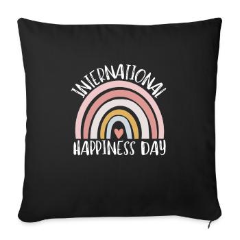 International Day Of Happiness - Sofa pillowcase 17,3'' x 17,3'' (45 x 45 cm) - black - Front