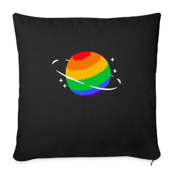 Proud LGBTQ. Opinion - Sofa pillowcase 17,3'' x 17,3'' (45 x 45 cm) - black - Front