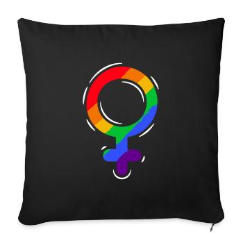 Proud LGBTQ. Opinion - Sofa pillowcase 17,3'' x 17,3'' (45 x 45 cm) - black - Front