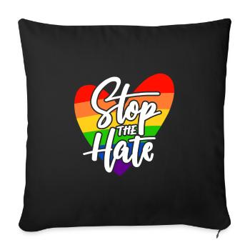 Proud LGBTQ. Opinion - Sofa pillowcase 17,3'' x 17,3'' (45 x 45 cm) - black - Front
