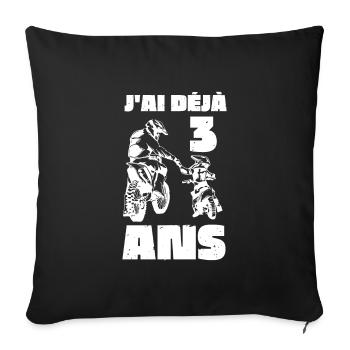 Motocross Moto Père Et Fille Une Équipe pour La - Sofakissenbezug 45 x 45 cm - Schwarz - Vorne