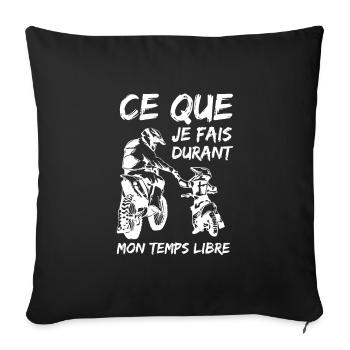 Motocross Moto Père Et Fille Une Équipe pour La - Sofakissenbezug 45 x 45 cm - Schwarz - Vorne
