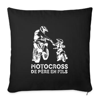 Motocross Moto Père Et Fille Une Équipe pour La - Sofakissenbezug 45 x 45 cm - Schwarz - Vorne