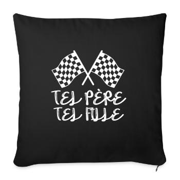 Motocross Moto Père Et Fille Une Équipe pour La - Sofakissenbezug 45 x 45 cm - Schwarz - Vorne