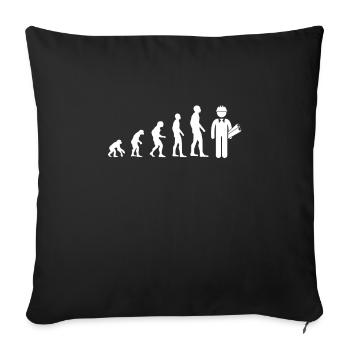 Evolution Architekt Mann Humor Geschenkidee - Sofakissenbezug 45 x 45 cm - Schwarz - Vorne
