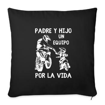 Tal Padre Tal Hijo Motocross Moto Desporte - Sofakissenbezug 45 x 45 cm - Schwarz - Vorne