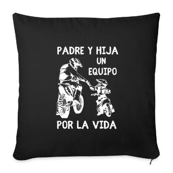 Tal Padre Tal Hijo Motocross Moto Desporte - Sofakissenbezug 45 x 45 cm - Schwarz - Vorne