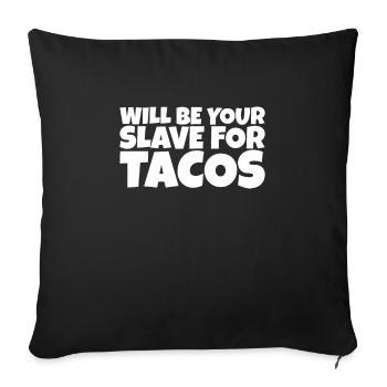 Adulte Humour Ironique Perv Taco Lover Cadeau - Housse de coussin décorative 45 x 45 cm - noir - Devant