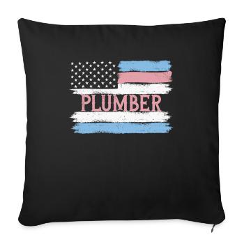 US Pride Heating Engineer Pipe Fitter Gift Idea - Sofa pillowcase 17,3'' x 17,3'' (45 x 45 cm) - black - Front
