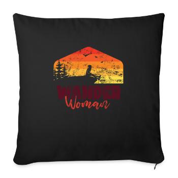 Wander Women in Nature - Sofa pillowcase 17,3'' x 17,3'' (45 x 45 cm) - black - Front