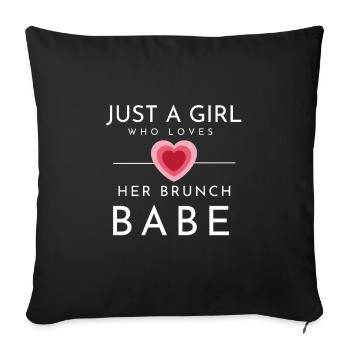 Babes Who Brunch Squat - Housse de coussin décorative 45 x 45 cm - noir - Devant