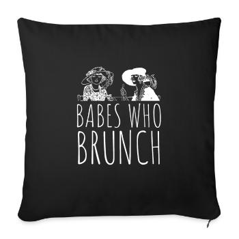 Babes Who Brunch Squat - Housse de coussin décorative 45 x 45 cm - noir - Devant