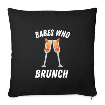 Babes Who Brunch Squat - Sofakissenbezug 45 x 45 cm - Schwarz - Vorne