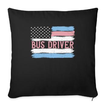 Idée cadeau du chauffeur d’autobus scolaire de la fierté américaine Busman - Housse de coussin décorative 45 x 45 cm - noir - Devant