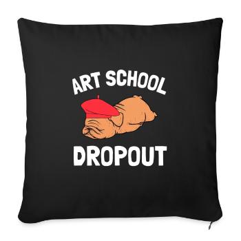 Décrochage scolaire - Housse de coussin décorative 45 x 45 cm - noir - Devant