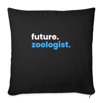 Future Zoologist Birthday Wildlife - Sofa pillowcase 17,3'' x 17,3'' (45 x 45 cm) - black - Front