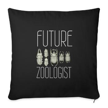 Future Zoologist Birthday Wildlife - Sofa pillowcase 17,3'' x 17,3'' (45 x 45 cm) - black - Front