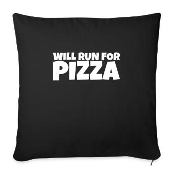 Runner Running Athlete Pizza Lover Gift - Sofakissenbezug 45 x 45 cm - Schwarz - Vorne