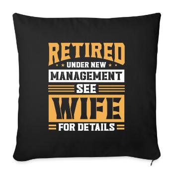 pensionné retraite humour idée cadeau grand-père - Housse de coussin décorative 45 x 45 cm - noir - Devant