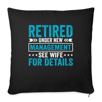 pensionné retraite humour idée cadeau grand-père - Housse de coussin décorative 45 x 45 cm - noir - Devant