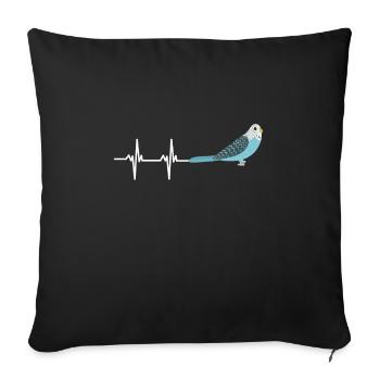 Blue Quaker Parrot Mom - Sofakissenbezug 45 x 45 cm - Schwarz - Vorne