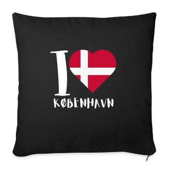 Kobenhavn Denmark Danish Kobenhaven Mermaid - Sofa pillowcase 17,3'' x 17,3'' (45 x 45 cm) - black - Front