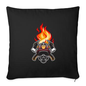 Nous sommes fiers de nos pompiers - Housse de coussin décorative 45 x 45 cm - noir - Devant