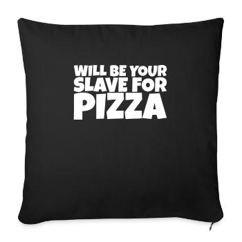 Adulte Humour Ironique Perv Pizza Lover Cadeau - Housse de coussin décorative 45 x 45 cm - noir - Devant