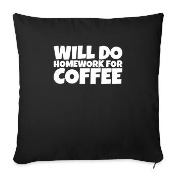 Funny School Pupil Coffee Lover Gift - Sofa pillowcase 17,3'' x 17,3'' (45 x 45 cm) - black - Front