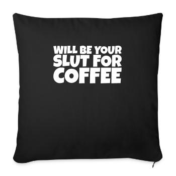 Adulte Humour Ironique Perv Café Amoureux Cadeau - Housse de coussin décorative 45 x 45 cm - noir - Devant