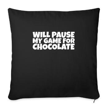 Gamer Gaming Nerd Chocolate Lover Gift - Sofakissenbezug 45 x 45 cm - Schwarz - Vorne
