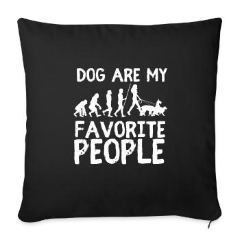 Les chiens sont mes personnes préférées - Housse de coussin décorative 45 x 45 cm - noir - Devant