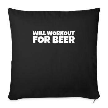 Fitness Weightlifting Athlete Beer Lover Gift - Sofa pillowcase 17,3'' x 17,3'' (45 x 45 cm) - black - Front