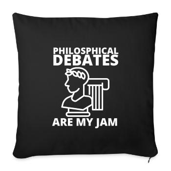 Débat philosophique Sentiment philoslothique - Housse de coussin décorative 45 x 45 cm - noir - Devant