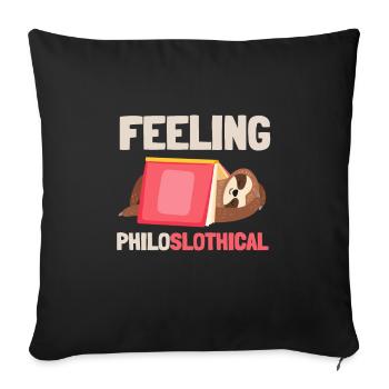 Débat philosophique Sentiment philoslothique - Housse de coussin décorative 45 x 45 cm - noir - Devant