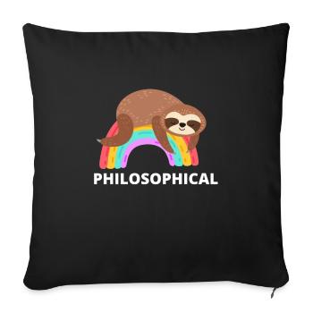 Philosophical Debate Feeling Philoslothical - Sofa pillowcase 17,3'' x 17,3'' (45 x 45 cm) - black - Front