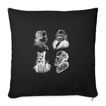 Débat philosophique Sentiment philoslothique - Housse de coussin décorative 45 x 45 cm - noir - Devant