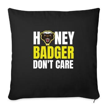 Honey Badger s’en fiche - Housse de coussin décorative 45 x 45 cm - noir - Devant