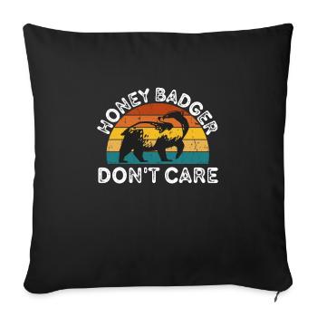 Honey Badger s’en fiche - Housse de coussin décorative 45 x 45 cm - noir - Devant